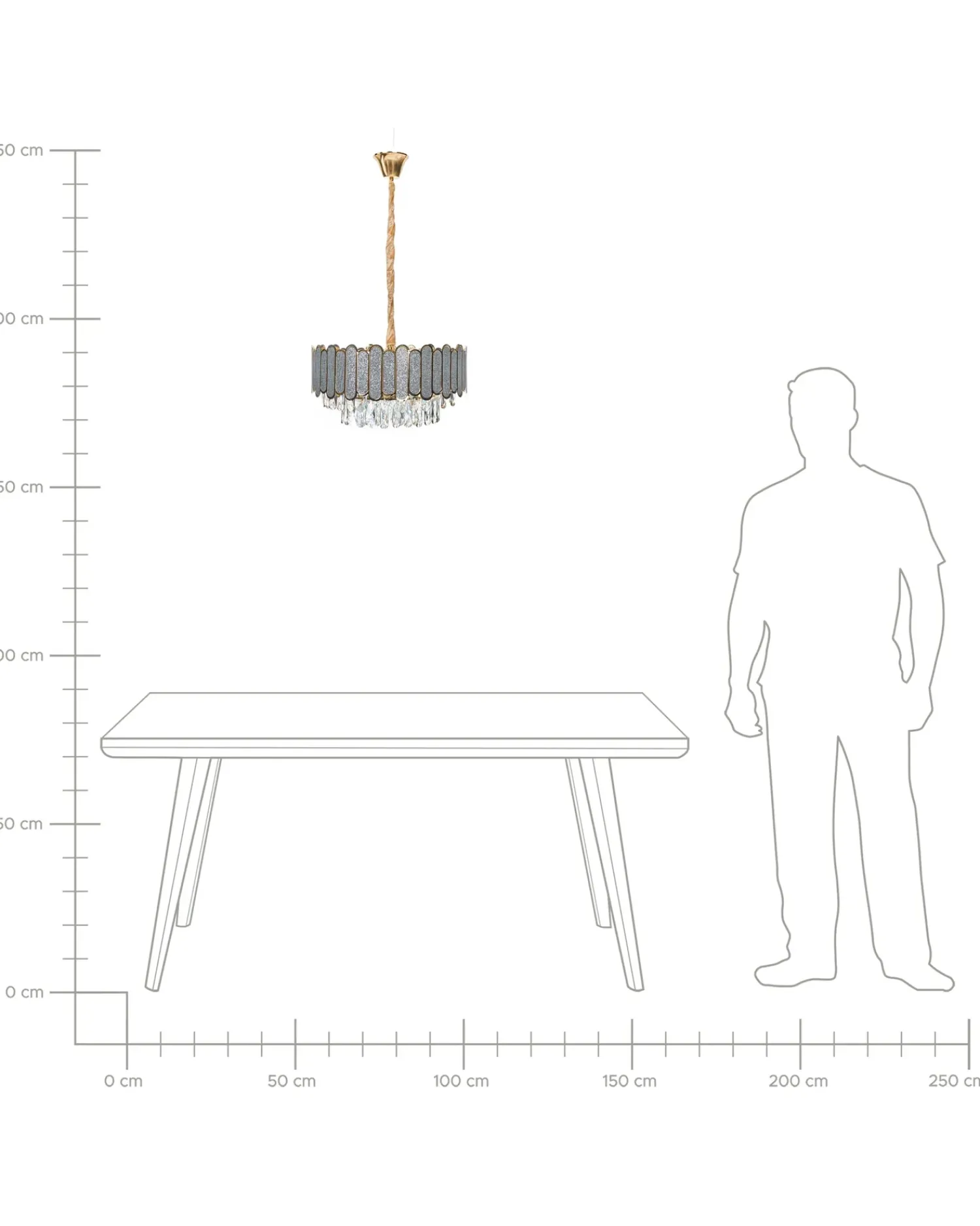 New Beliani Lampadario AGUARICO Vetro Ottone Ottone Trasparente