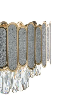 New Beliani Lampadario AGUARICO Vetro Ottone Ottone Trasparente