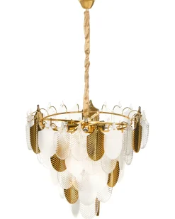 Discount Beliani Lampadario AGUIRRE Vetro Ottone Ottone Trasparente