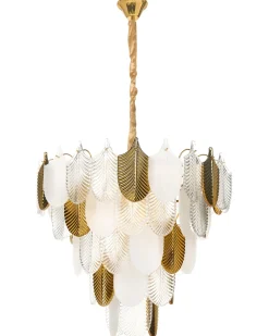 Discount Beliani Lampadario AGUIRRE Vetro Ottone Ottone Trasparente