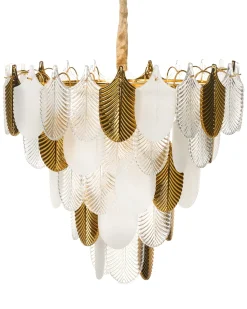 Discount Beliani Lampadario AGUIRRE Vetro Ottone Ottone Trasparente