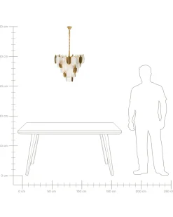 Discount Beliani Lampadario AGUIRRE Vetro Ottone Ottone Trasparente