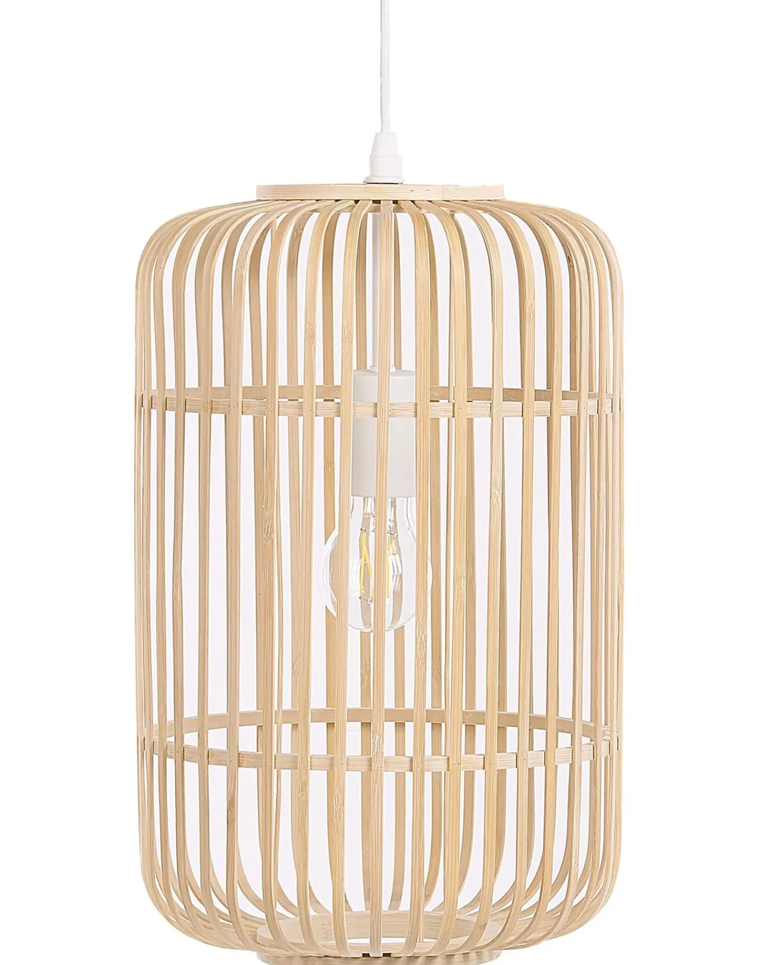 Outlet Beliani Lampadario AISNE Bambù chiaro Marrone