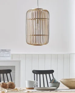 Outlet Beliani Lampadario AISNE Bambù chiaro Marrone
