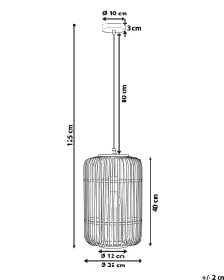 Outlet Beliani Lampadario AISNE Bambù chiaro Marrone