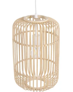 Outlet Beliani Lampadario AISNE Bambù chiaro Marrone