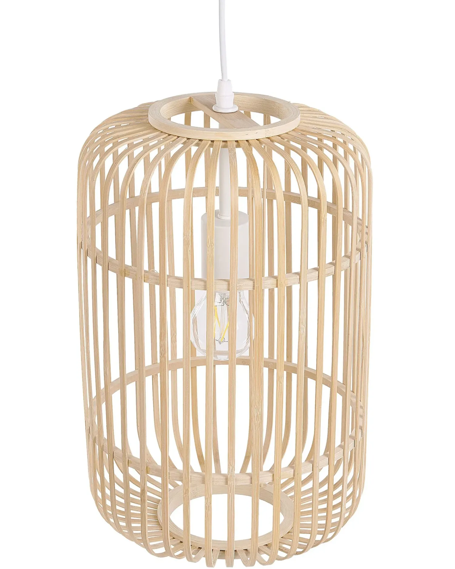 Outlet Beliani Lampadario AISNE Bambù chiaro Marrone
