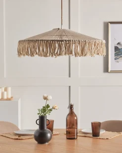 Clearance Beliani Lampadario AKOBO Corda di carta Beige