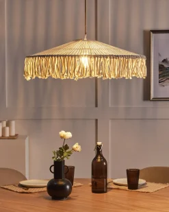 Clearance Beliani Lampadario AKOBO Corda di carta Beige
