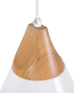 Clearance Beliani Lampadario ALBANO Metallo Bianco Bianco Marrone