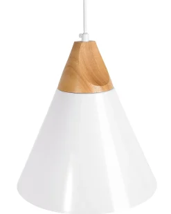 Clearance Beliani Lampadario ALBANO Metallo Bianco Bianco Marrone
