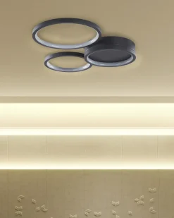 Beliani Lampadario a LED AGNAT Metallo Nero