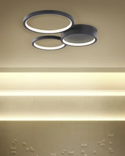 Beliani Lampadario a LED AGNAT Metallo Nero