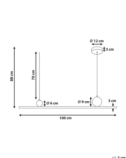 New Beliani Lampadario a LED ALWAND Metallo Oro