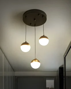 Discount Beliani Lampadario a LED ANKOBRA Metallo Nero Bianco Nero