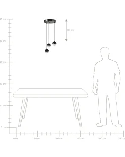 Discount Beliani Lampadario a LED ANKOBRA Metallo Nero Bianco Nero