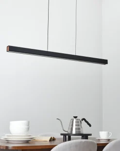 Sale Beliani Lampadario a LED ARENAS con telecomando Nero Marrone Nero