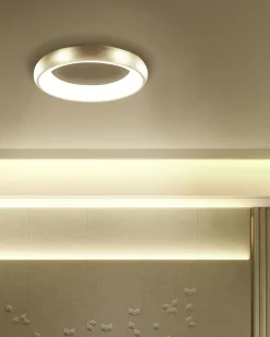 Outlet Beliani Lampadario a LED ATARAN Metallo Oro Bianco Oro