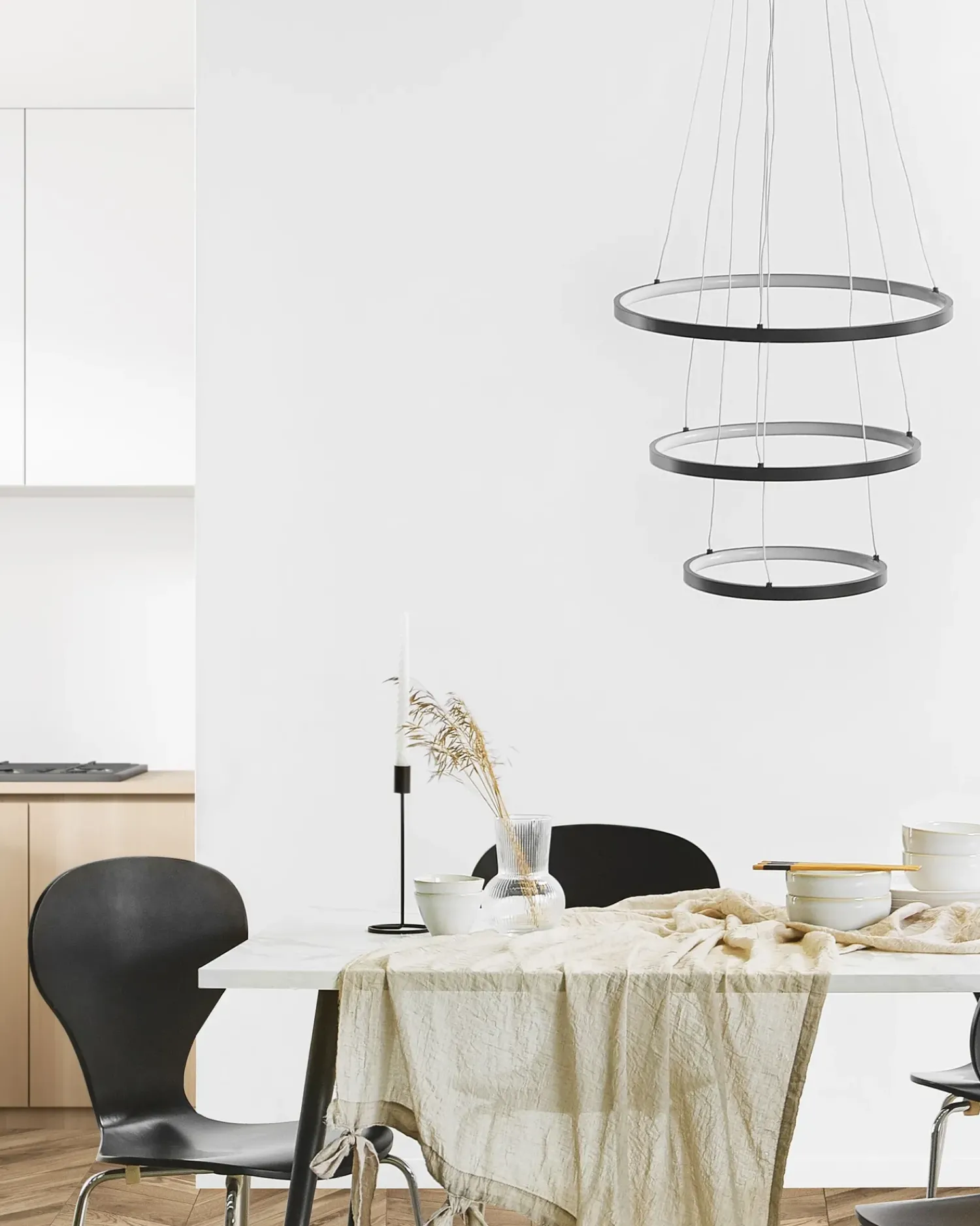 Best Beliani Lampadario a LED ATREK Metallo Nero