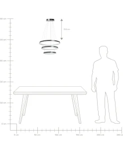 Best Beliani Lampadario a LED ATREK Metallo Nero