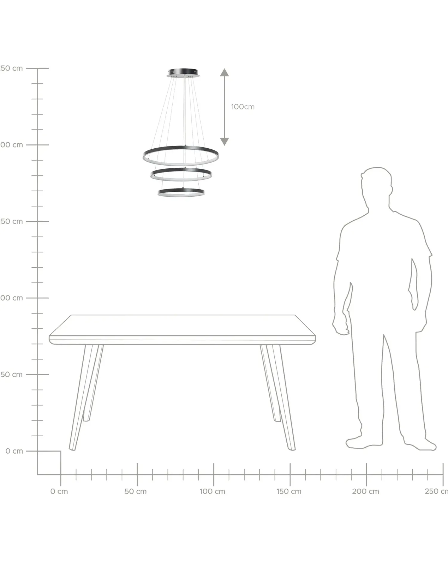 Best Beliani Lampadario a LED ATREK Metallo Nero