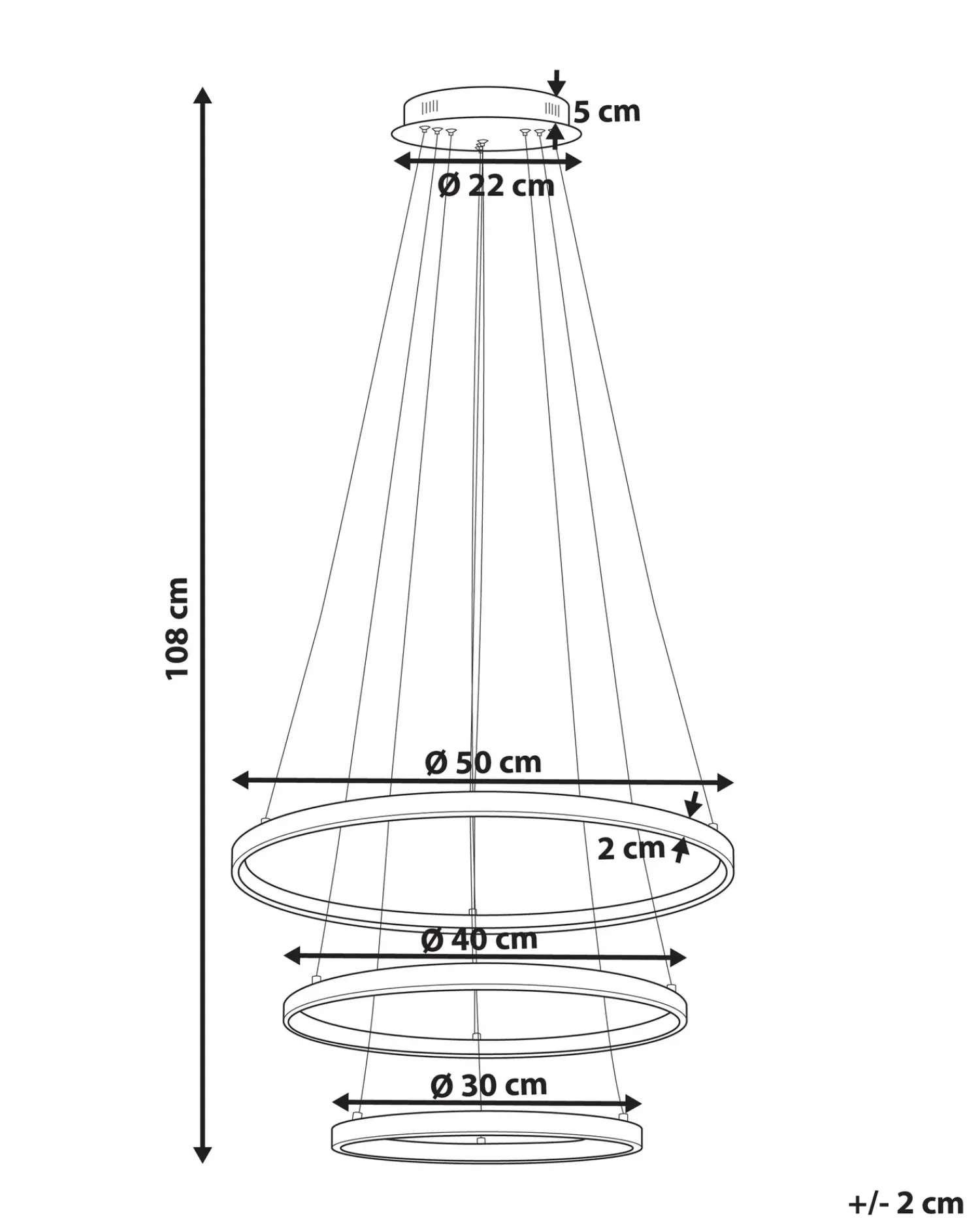 Best Beliani Lampadario a LED ATREK Metallo Nero