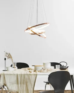 Outlet Beliani Lampadario a LED ATREK Metallo Oro rosa
