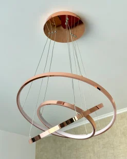 Outlet Beliani Lampadario a LED ATREK Metallo Oro rosa