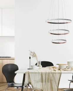 Outlet Beliani Lampadario a LED ATREK Metallo Oro rosa