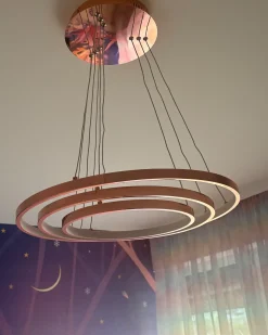 Outlet Beliani Lampadario a LED ATREK Metallo Oro rosa