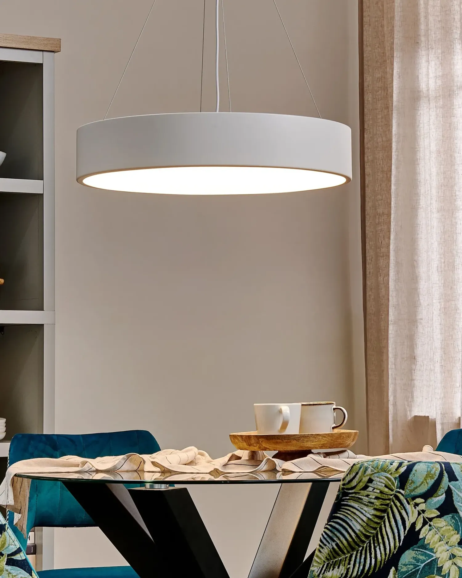 Clearance Beliani Lampadario a LED BALILI Metallo Bianco