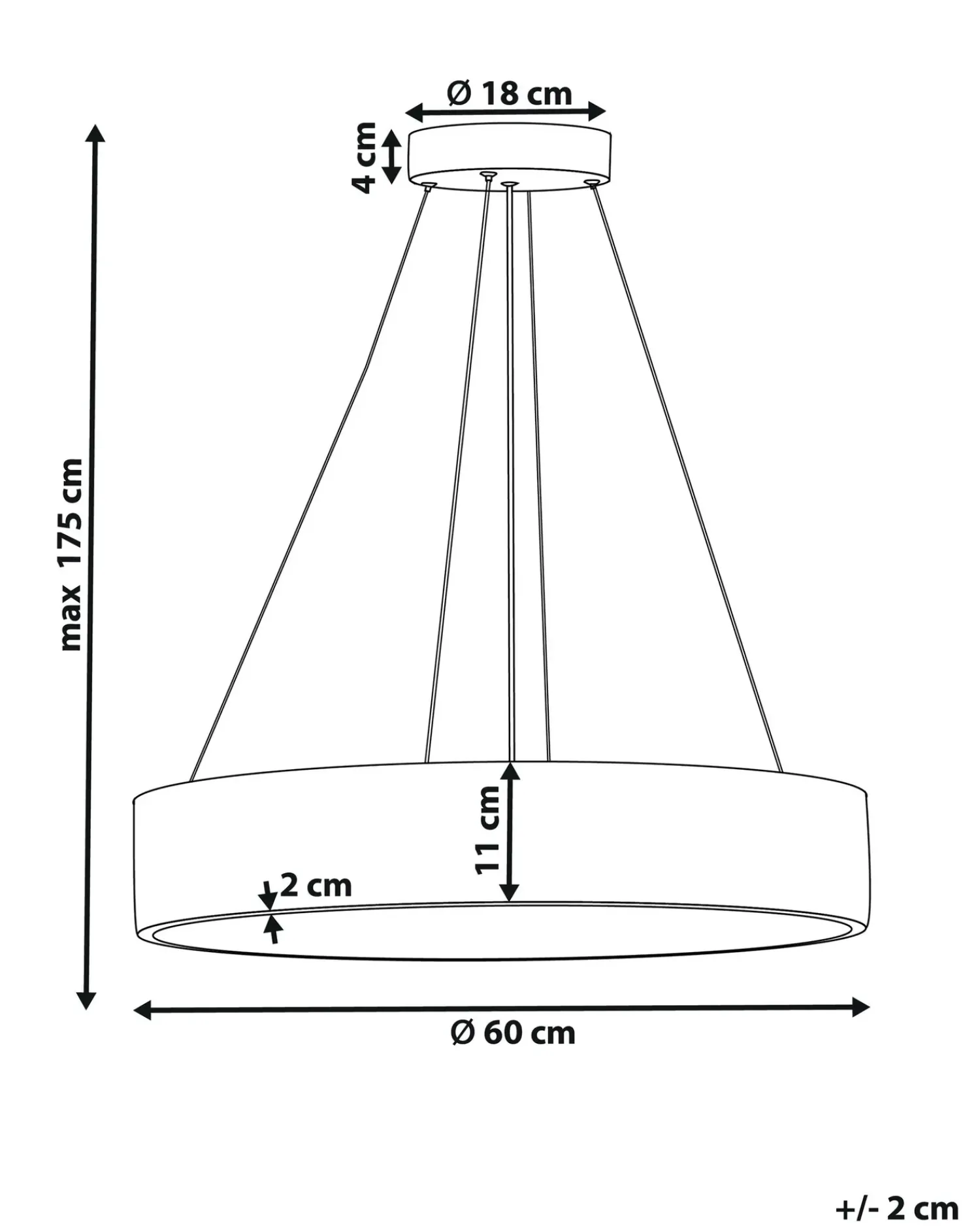 Clearance Beliani Lampadario a LED BALILI Metallo Bianco