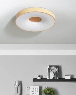 Discount Beliani Lampadario a LED BRAGOTO con telecomando con dimmer Metallo chiaro Marrone