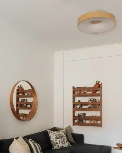Discount Beliani Lampadario a LED BRAGOTO con telecomando con dimmer Metallo chiaro Marrone