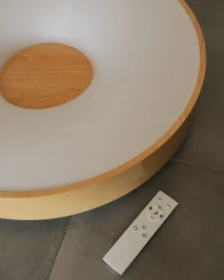 Discount Beliani Lampadario a LED BRAGOTO con telecomando con dimmer Metallo chiaro Marrone