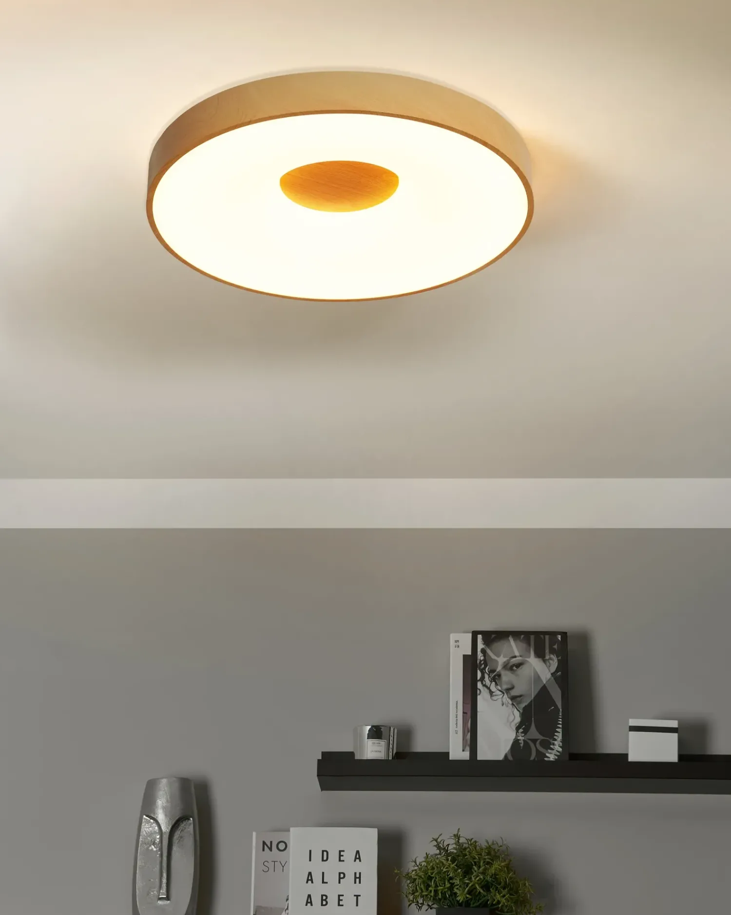 Discount Beliani Lampadario a LED BRAGOTO con telecomando con dimmer Metallo chiaro Marrone