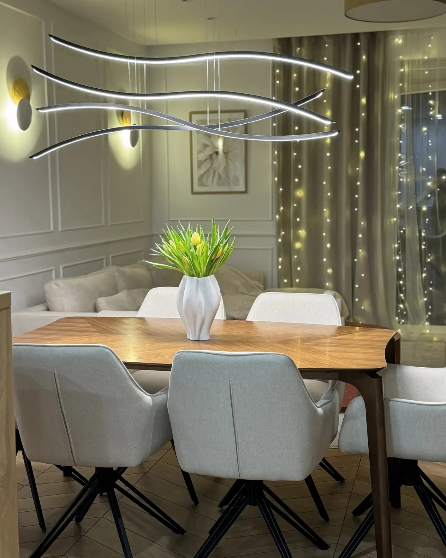 Hot Beliani Lampadario a LED CALAO Metallo Nero