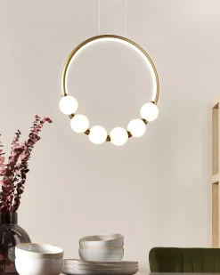 Discount Beliani Lampadario a LED FANE Metallo Oro