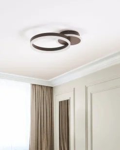 Best Beliani Lampadario a LED GLYDE Metallo scuro Marrone