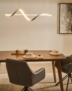 Best Beliani Lampadario a LED KHUTTI con telecomando con dimmer Metallo Bianco