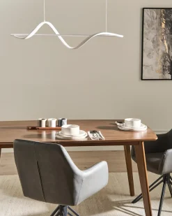 Best Beliani Lampadario a LED KHUTTI con telecomando con dimmer Metallo Bianco