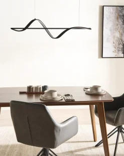 Outlet Beliani Lampadario a LED KHUTTI con telecomando con dimmer Metallo Nero