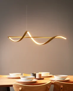 Hot Beliani Lampadario a LED KHUTTI Metallo Oro