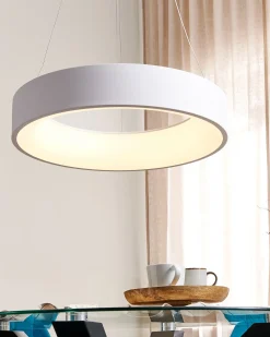 New Beliani Lampadario a LED LENYA Metallo Bianco
