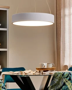 New Beliani Lampadario a LED LENYA Metallo Bianco