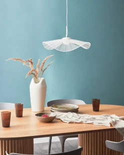 Beliani Lampadario a LED LOIRE Metallo Bianco