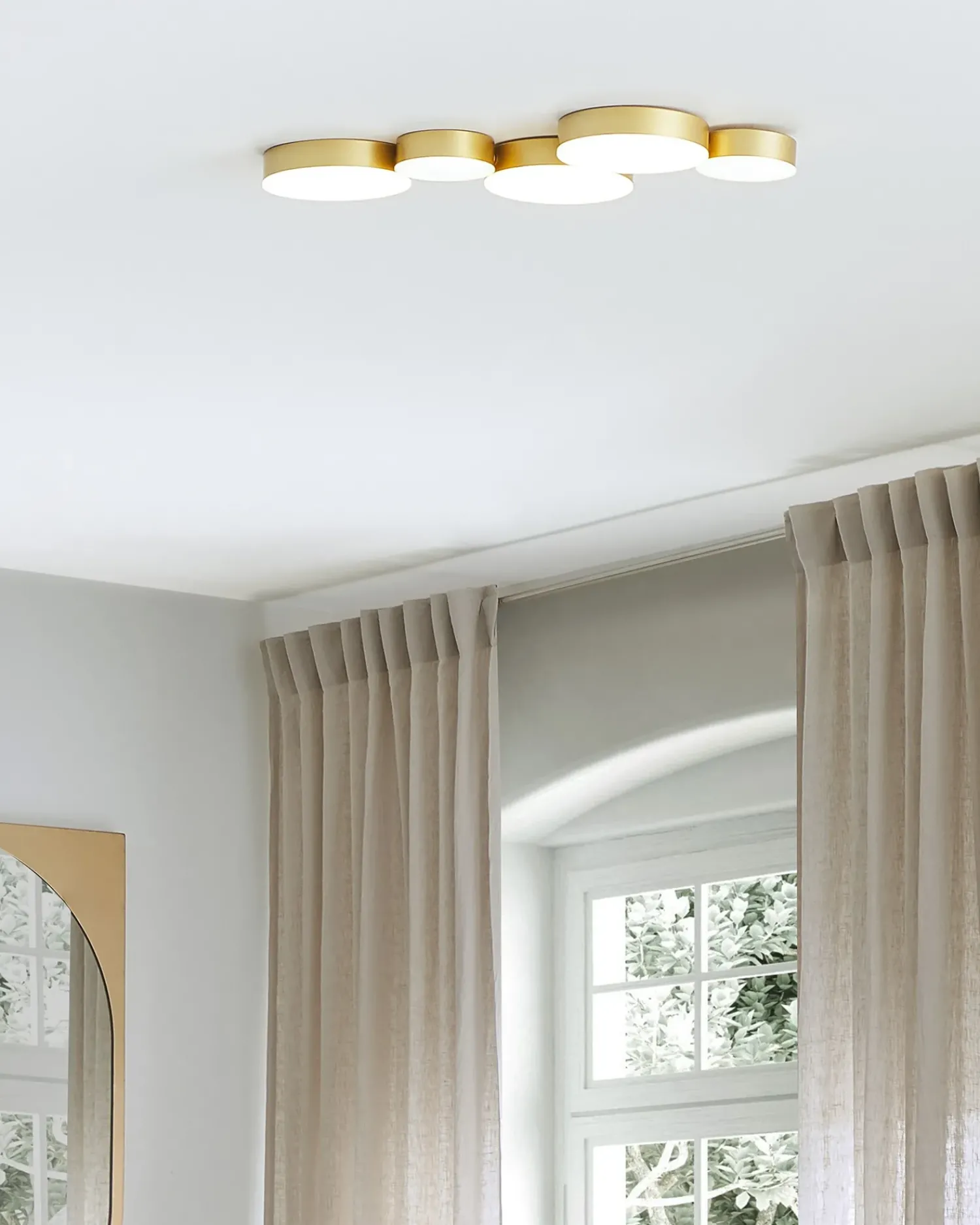 New Beliani Lampadario a LED LUGA Metallo Oro