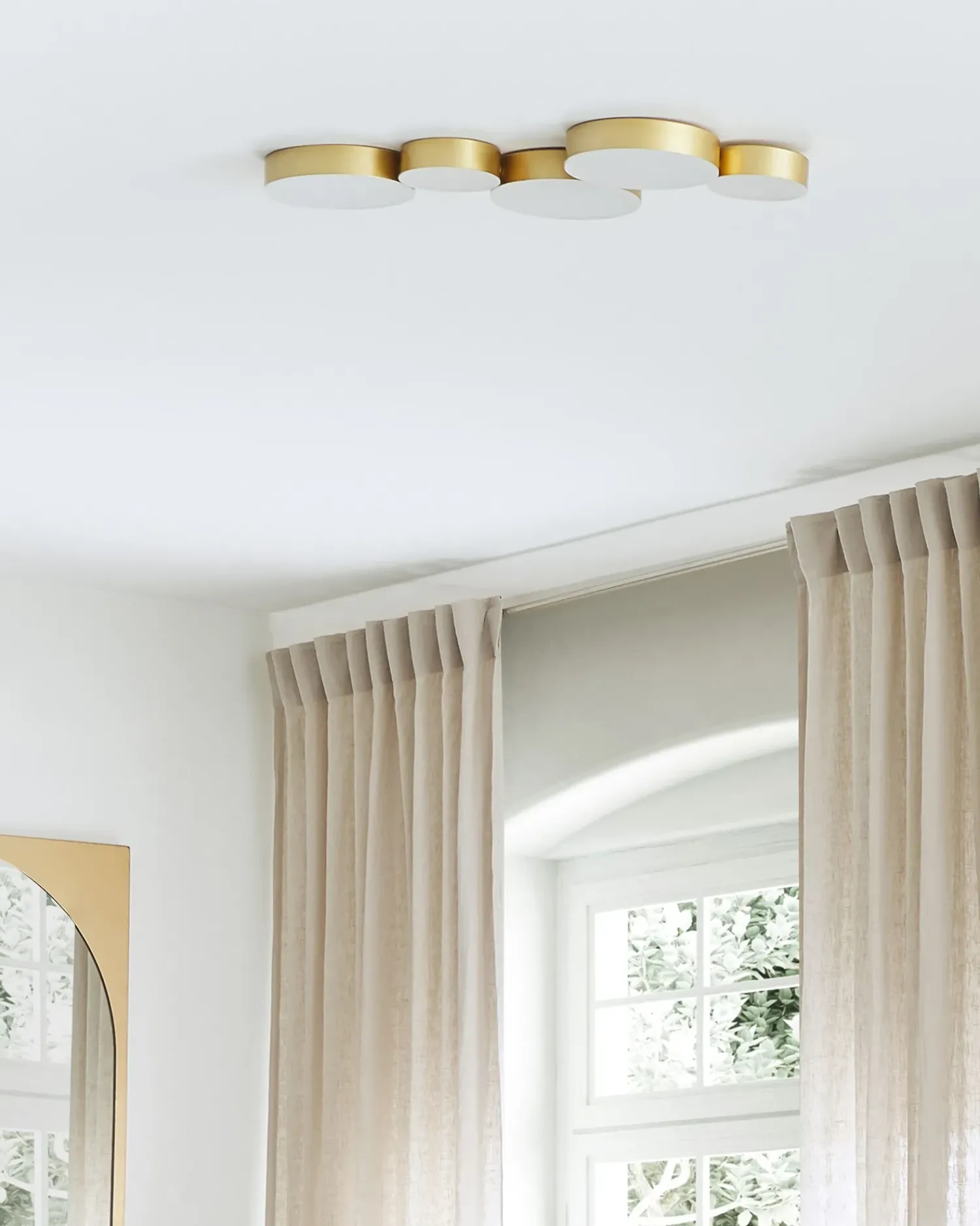New Beliani Lampadario a LED LUGA Metallo Oro