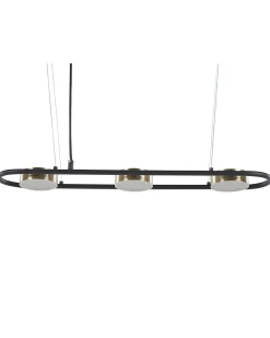 Discount Beliani Lampadario a LED MALI Metallo Nero Ottone Nero