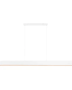 New Beliani Lampadario a LED MARA Metallo Bianco Bianco Marrone